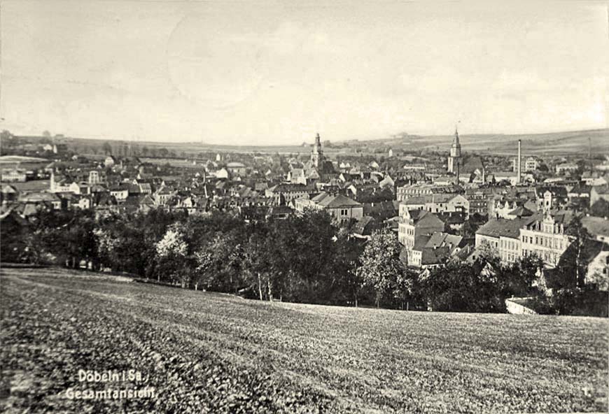 Döbeln. Panorama der Stadt, 1926