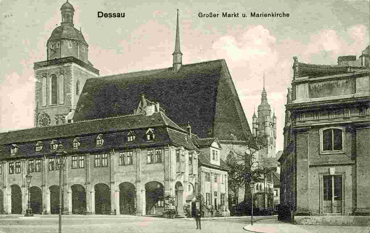 Dessau. Großer Markt und Marienkirche, 1918