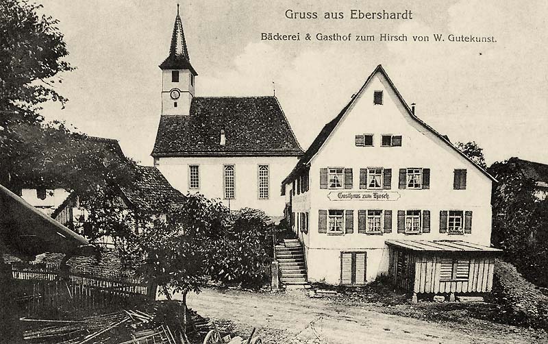 Ebhausen. Ebershardt - Bäckerei und Gasthaus zum Hirsch von W. Gutekunst
