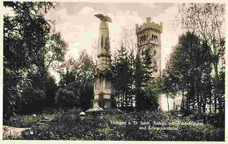 Ehingen. Städtische Anlage - Kriegerdenkmal, 1937