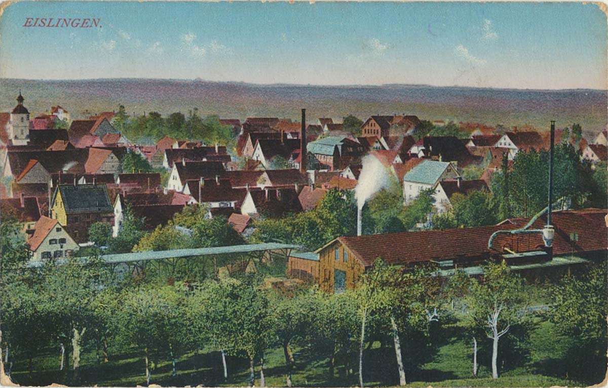 Eislingen (Fils). Panorama von Eislingen, 1915