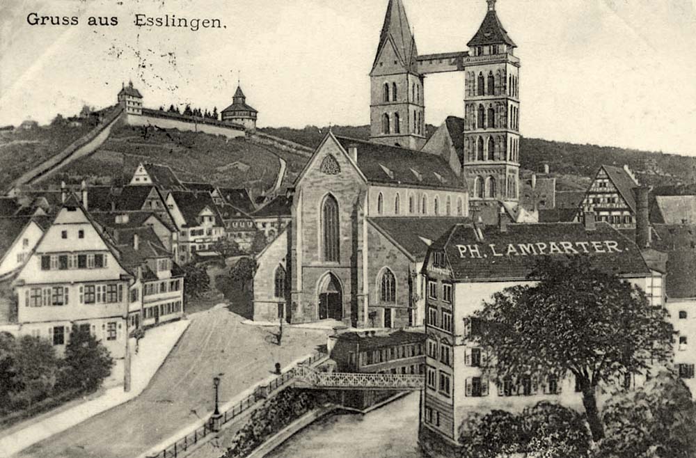 Esslingen am Neckar. Panorama von der Kirche Sankt Dionys, 1911