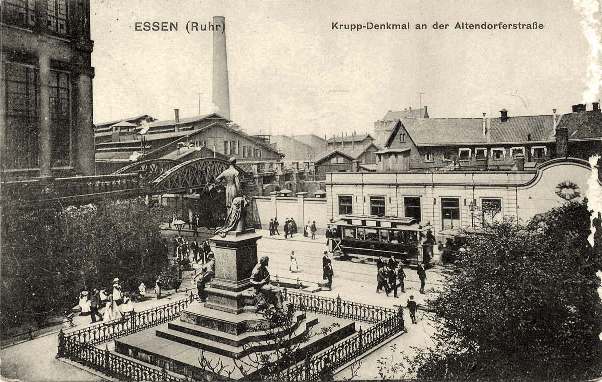 Essen. Alfred Krupp Denkmal an der Altendorfer Straße, 1907
