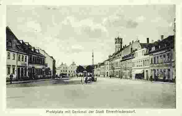 Ehrenfriedersdorf. Marktplatz mit Denkmal