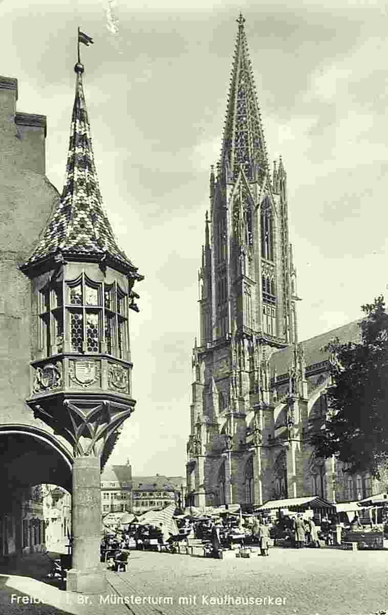 Freiburg im Breisgau. Münsterturm, 1956
