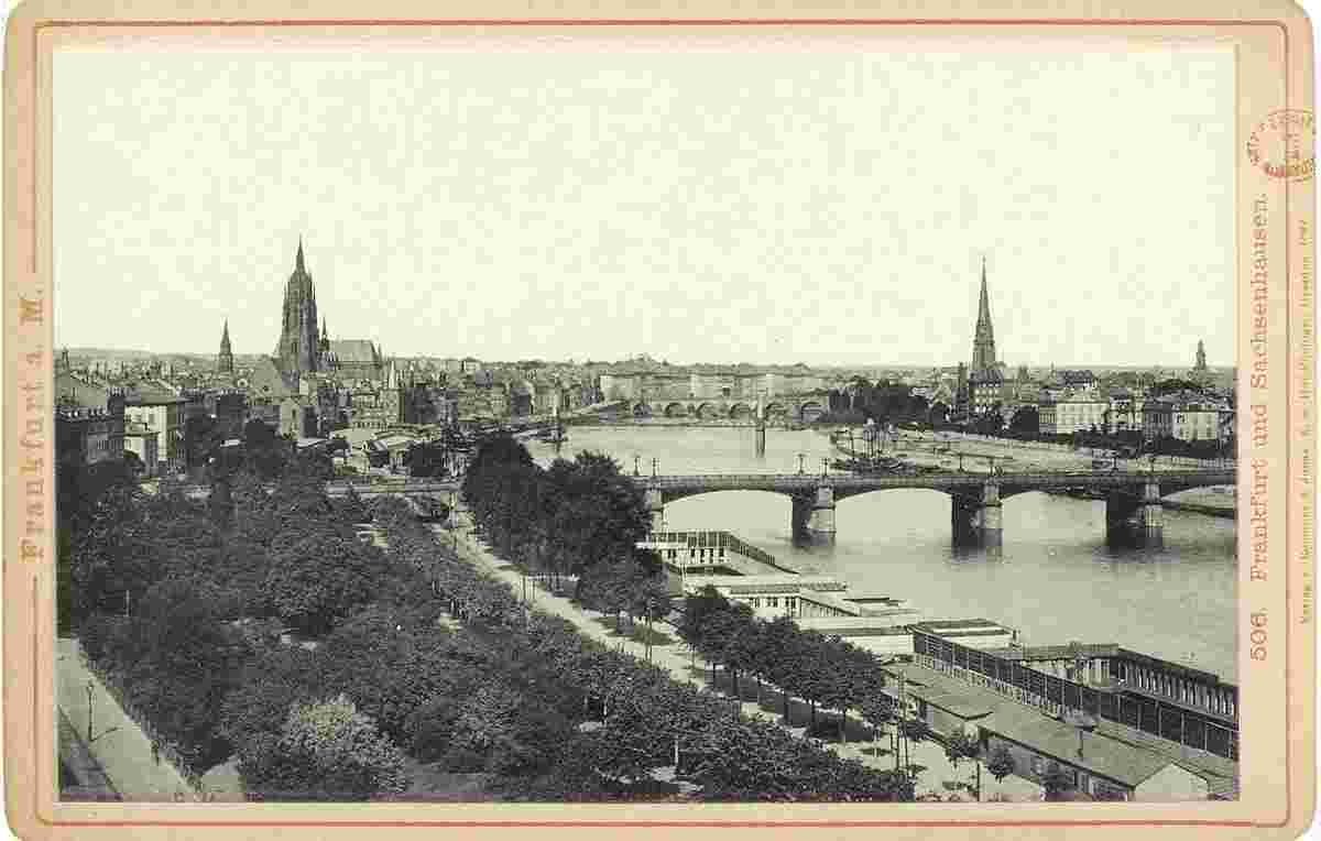 Frankfurt am Main. Panorama von Brücken