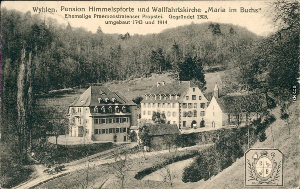 Grenzach-Wyhlen. Pension Himmelspforte und Wallfahrtskirche 'Maria im Buchs', 1919