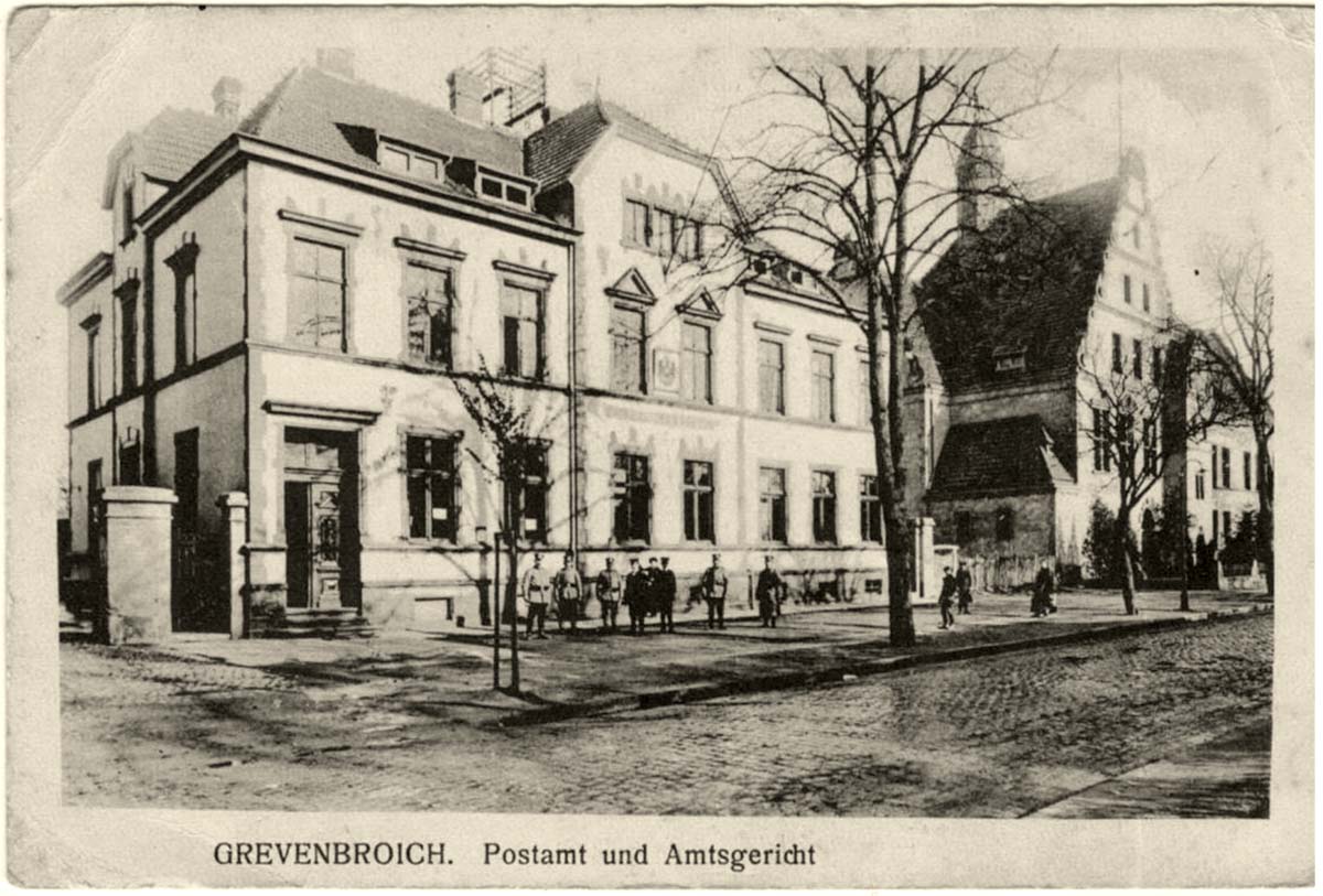 Grevenbroich. Postamt und Amtsgericht, 1918