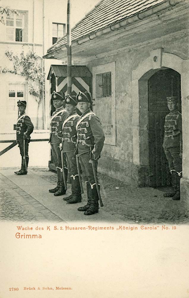 Grimma. Wache d. K.S. 2. Husaren-Regiments 'Königin Carola' No.19, 1903