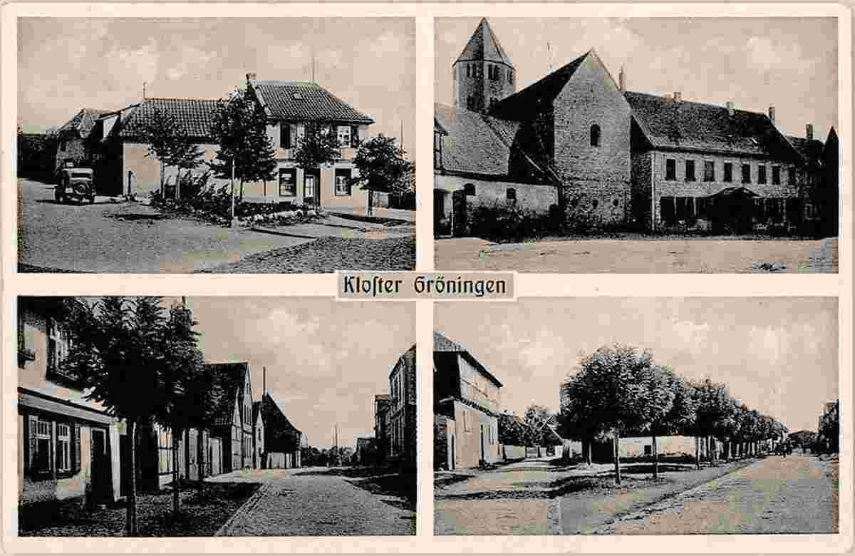 Kloster Gröningen - Blick auf Strassen, 1940-1950