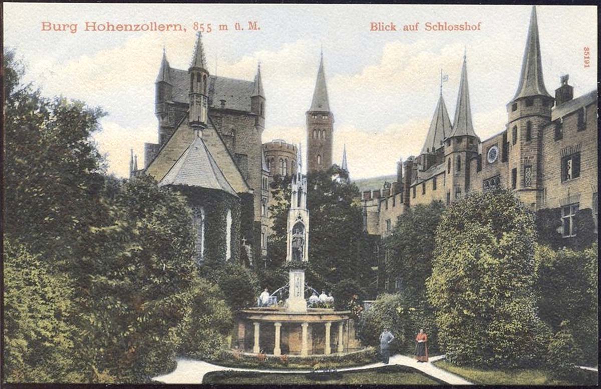 Hechingen. Burg Hohenzollern, Blick auf Schloßhof
