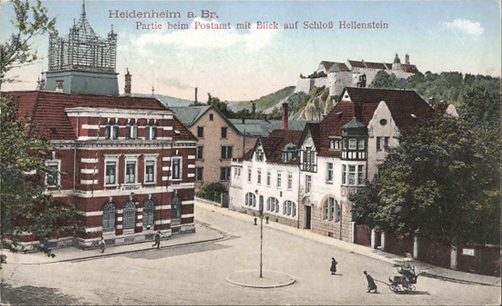 Heidenheim an der Brenz. Bahnhofstraße mit Königlichem Postamt