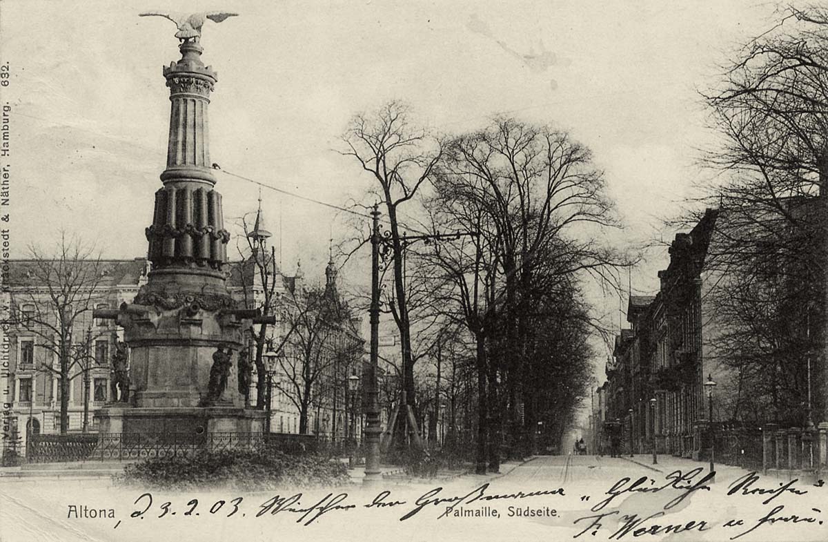 Hamburg. Altona - Palmaille, Südseite, 1903