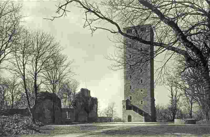 Heppenheim. Burgruine Starkenburg, um 1960