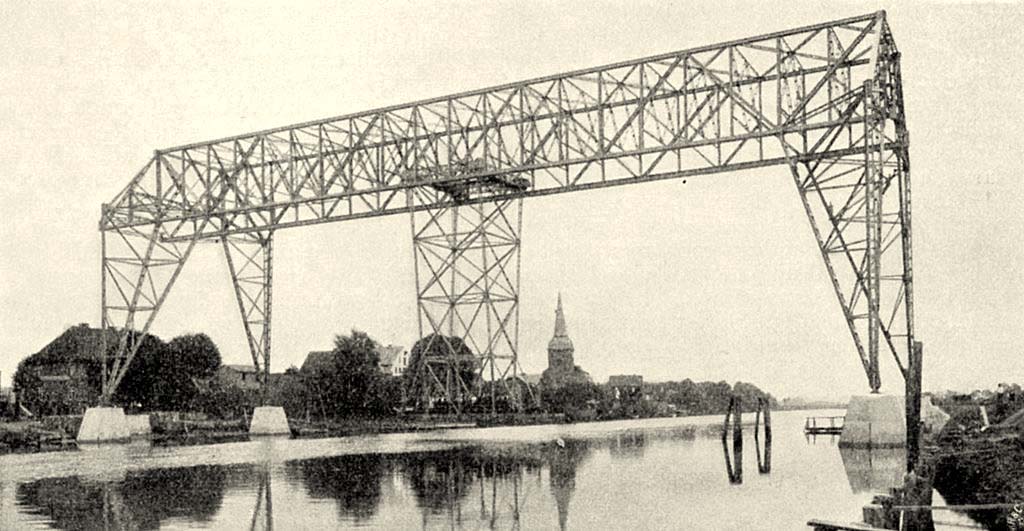 Hemmoor. Schwebefähre über die Oste bei Osten, 1909