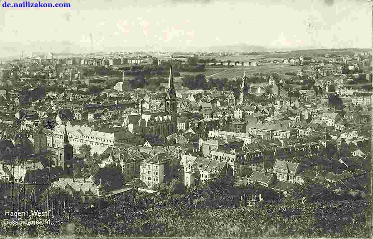 Hagen. Panorama der Stadt, 1928