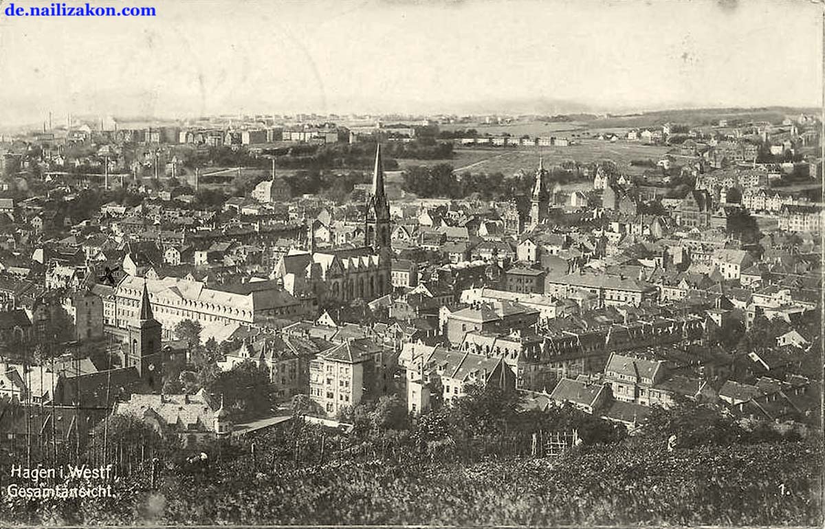 Hagen. Panorama der Stadt, 1928