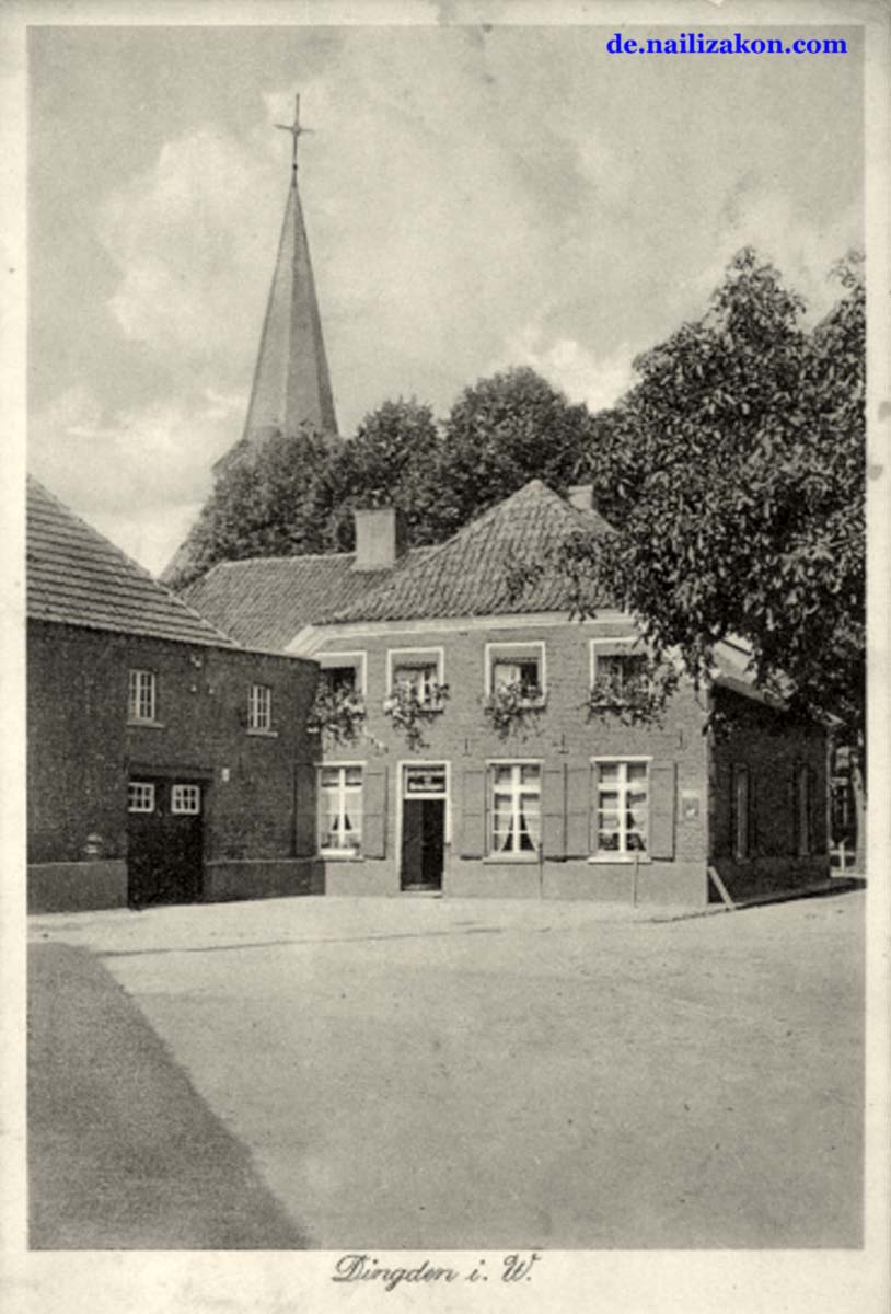 Hamminkeln. Panorama von Stadtteil Dingden, 1934
