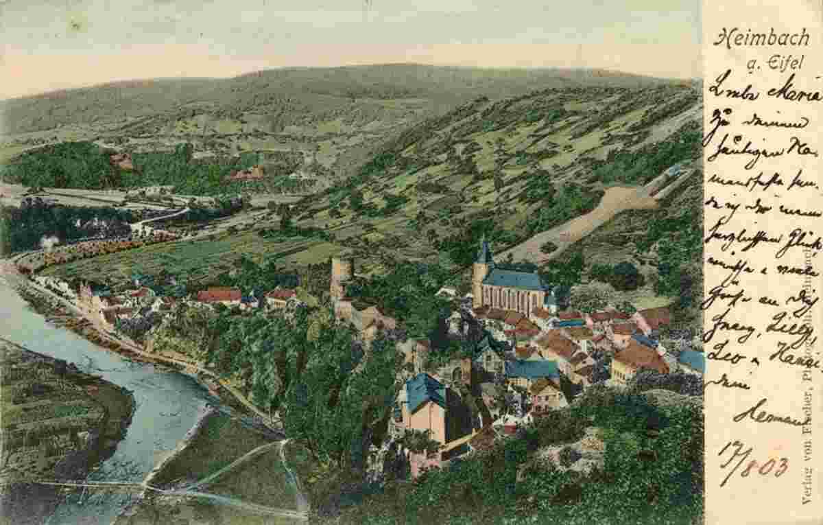 Heimbach. Panorama der Stadt, 1903