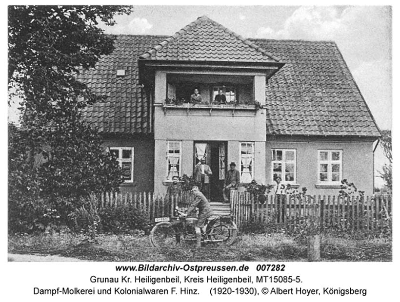 Heiligenbeil (Mamonowo). Dampf-Molkerei und Kolonialwaren F. Hinz, 1920-1930