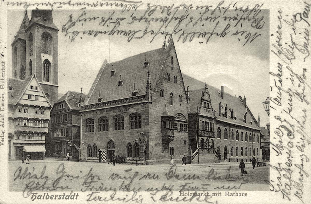 Halberstadt. Holzmarkt mit Rathaus, 1902