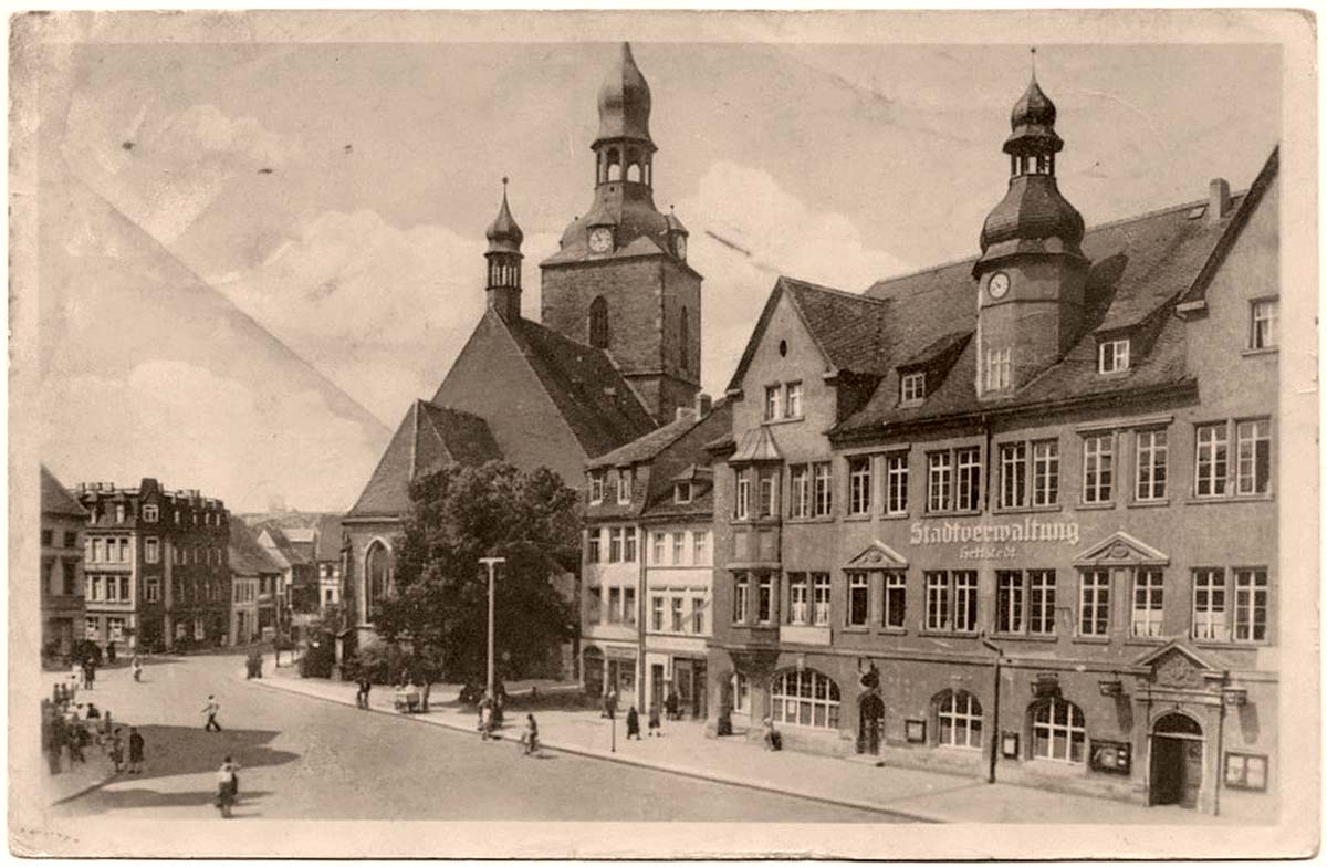 Hettstedt. Stadtverwaltung und Kirche, 1953