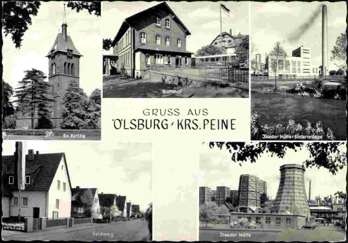 Ilsede. Ölsburg - Evangelische Kirche, Bahnhof, Ilseder Hütte - Sinteranlage, Feldweg
