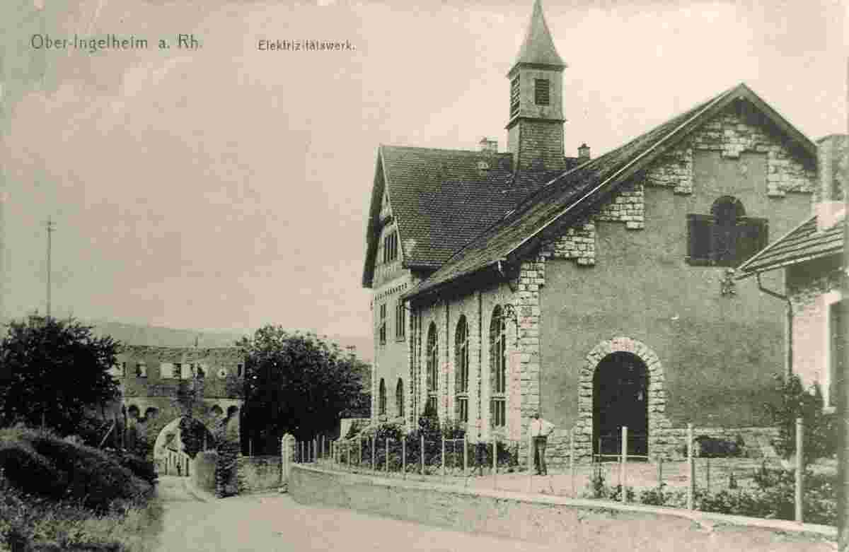Ingelheim am Rhein. Ober-Ingelheim - Elektrizitätswerk, 1919