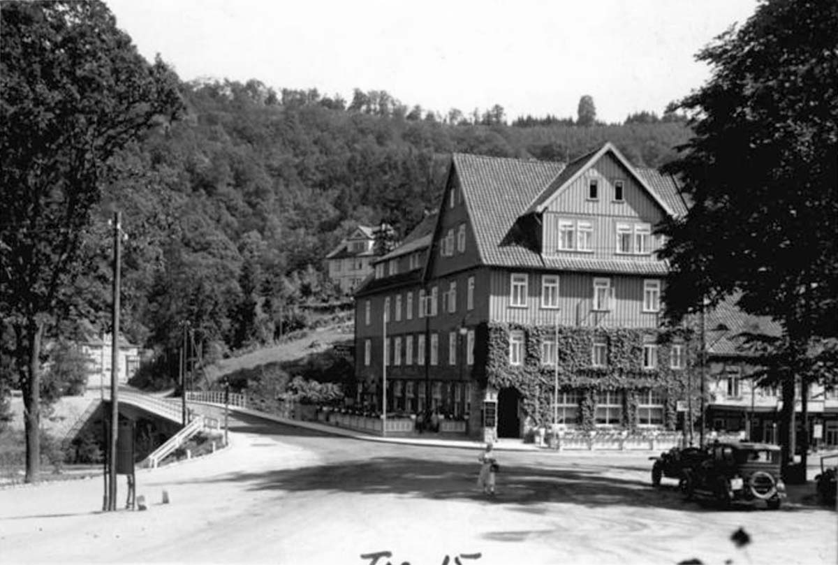 Ilsenburg (Harz). Hotel 'Forelle', Brücke