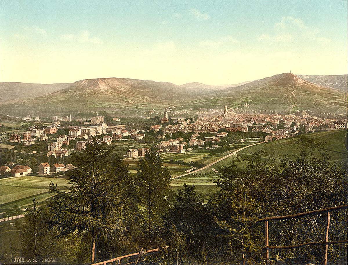 Jena. Panorama der Stadt, um 1890