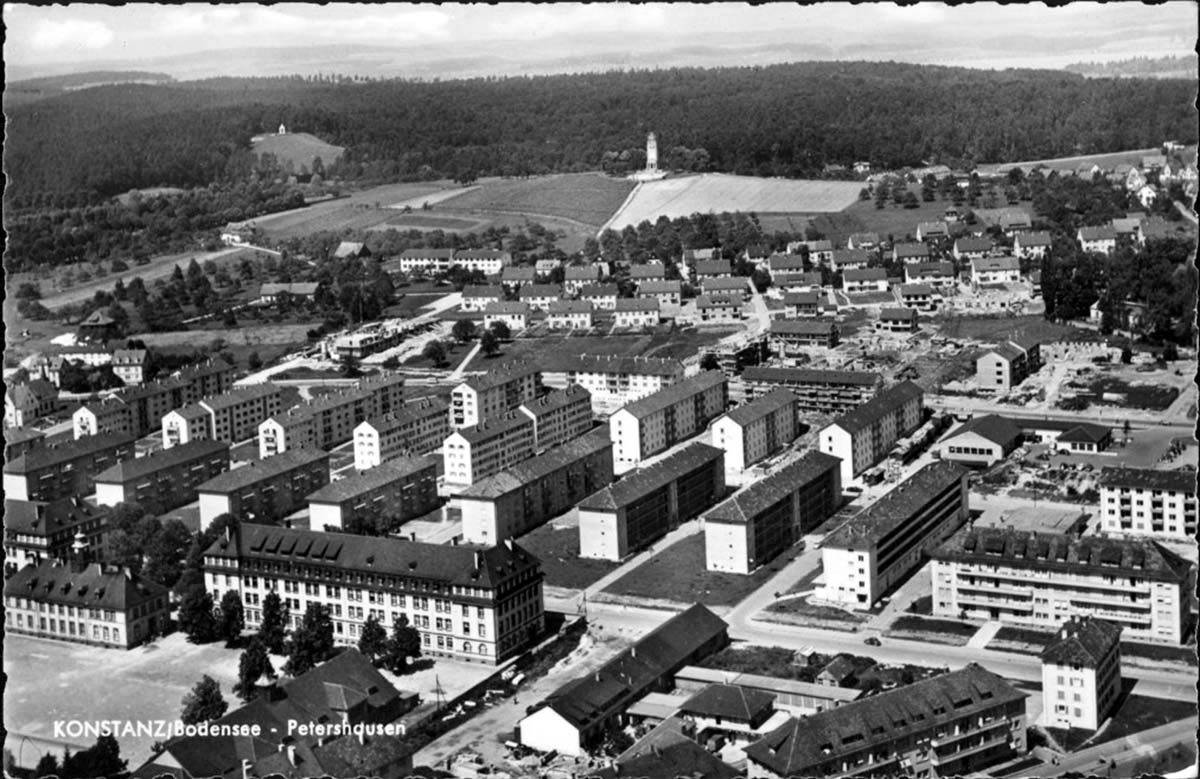 Konstanz. Luftbild Petershausen, 1963