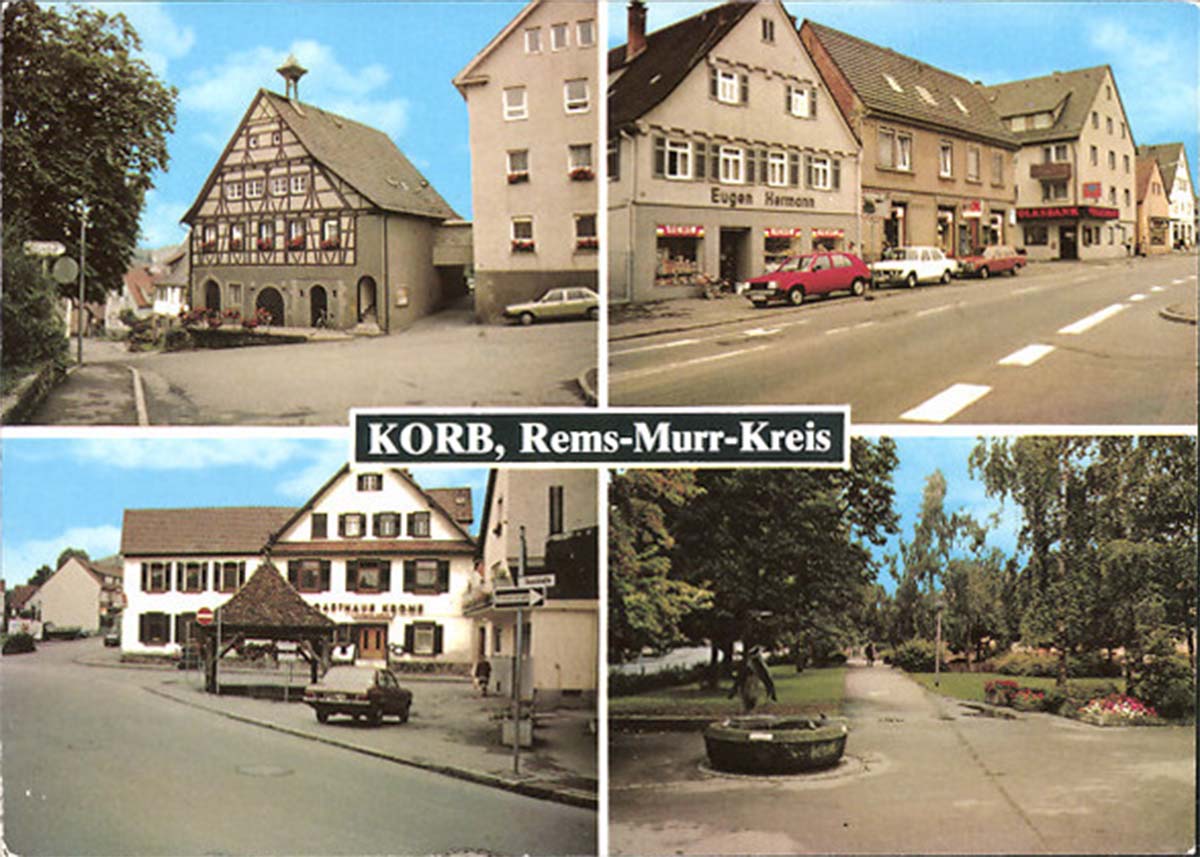Korb. Gasthaus Krone, Lebensmittel E. Hermann