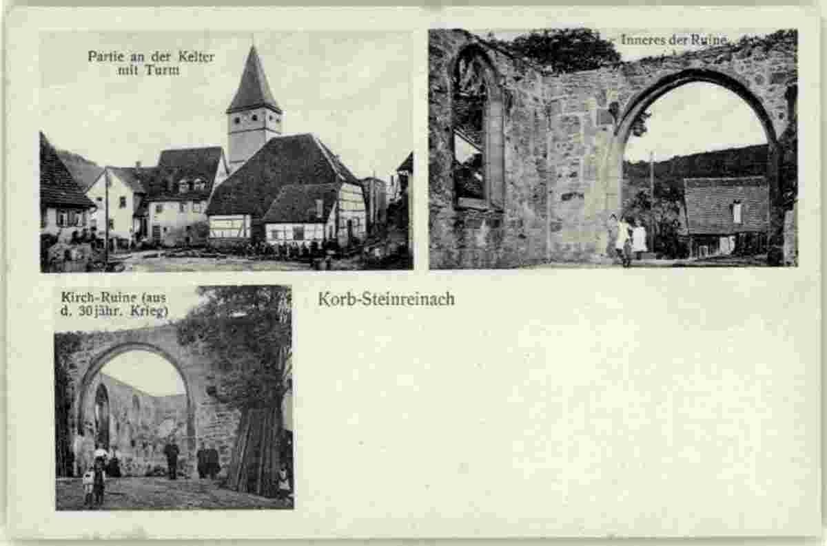 Korb. Steinreinach - Kelter mit Turm, Kirch Ruine