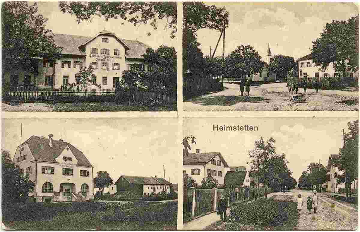 Kirchheim bei München. Heimstetten - Gasthaus von Johann Glasl, multipanorama, 1915