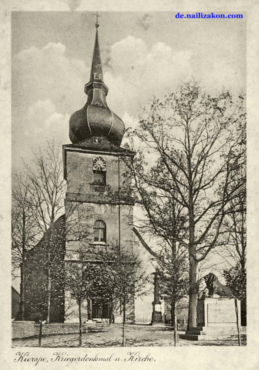 Kierspe. Kriegerdenkmal und Kirche, 1933