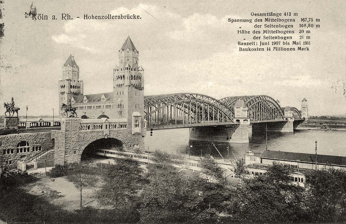 Köln. Hohenzollernbrücke, 1912