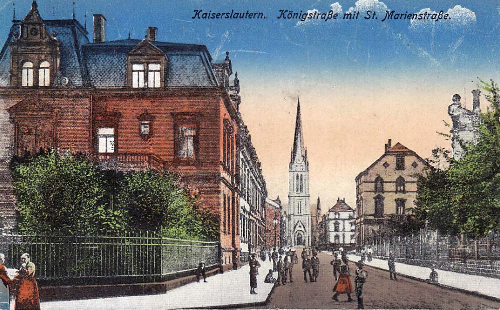 Kaiserslautern. Königstraße mit St. Marienstraße