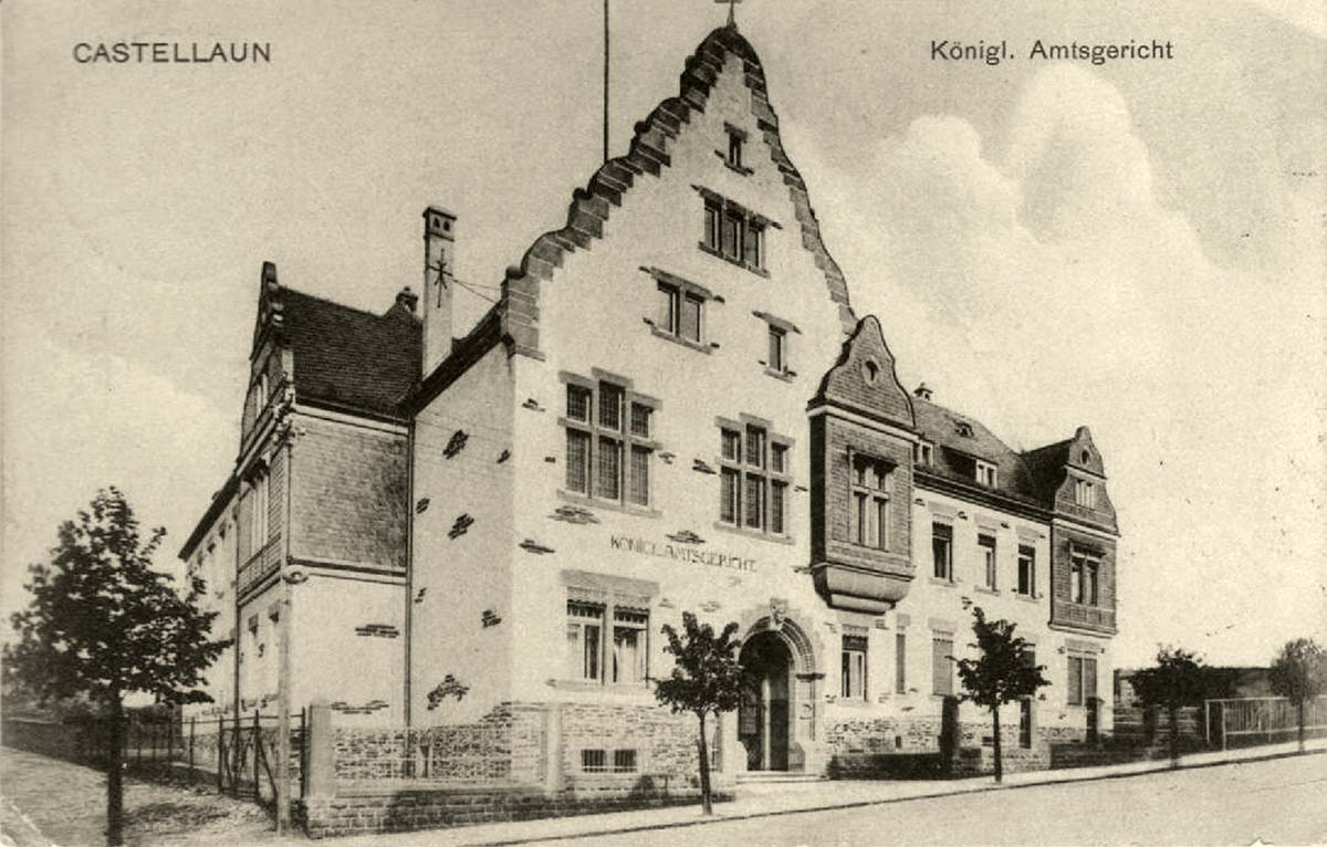 Kastellaun. Neues Königliches Amtsgericht in der Bahnhofstraße, 1908