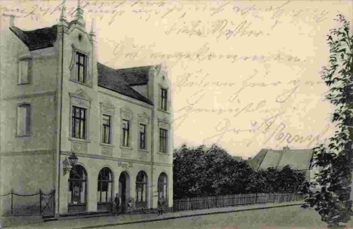 Kalbe. Blick am Stadtgebäude, 1906