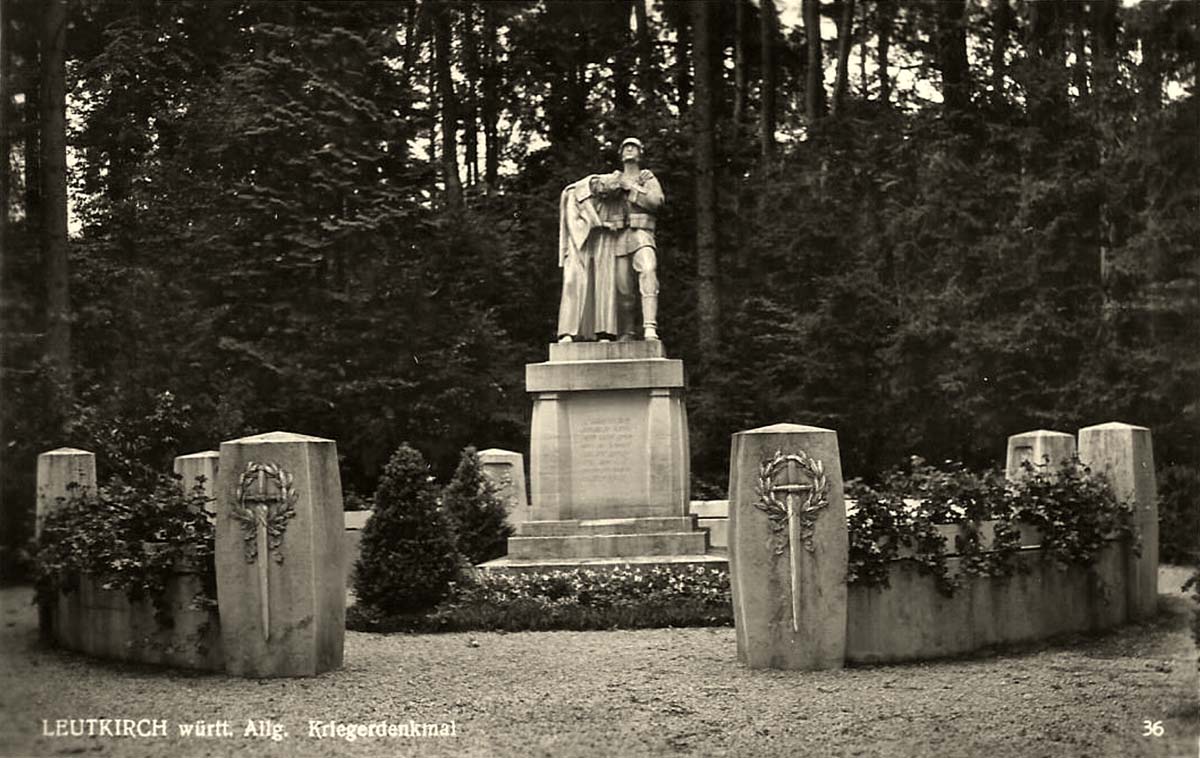 Leutkirch im Allgäu. Kriegerdenkmal, um 1920