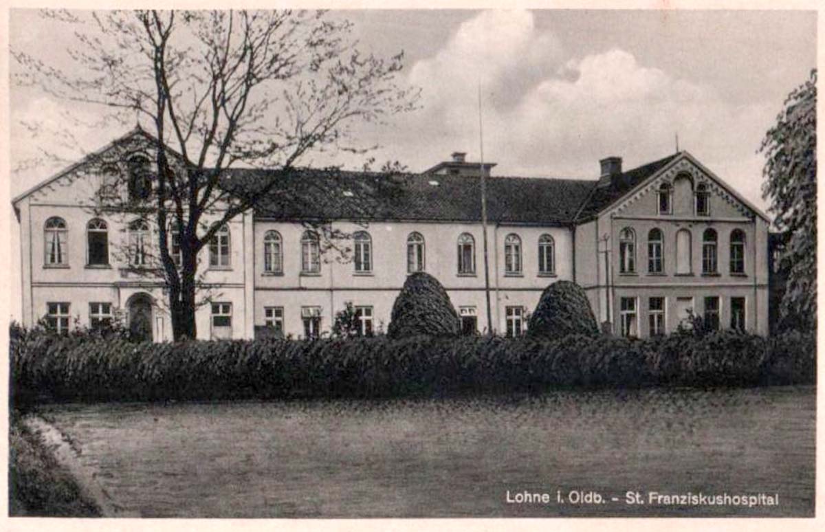 Lohne (Oldenburg). St Franziskus Hospital, um 1955
