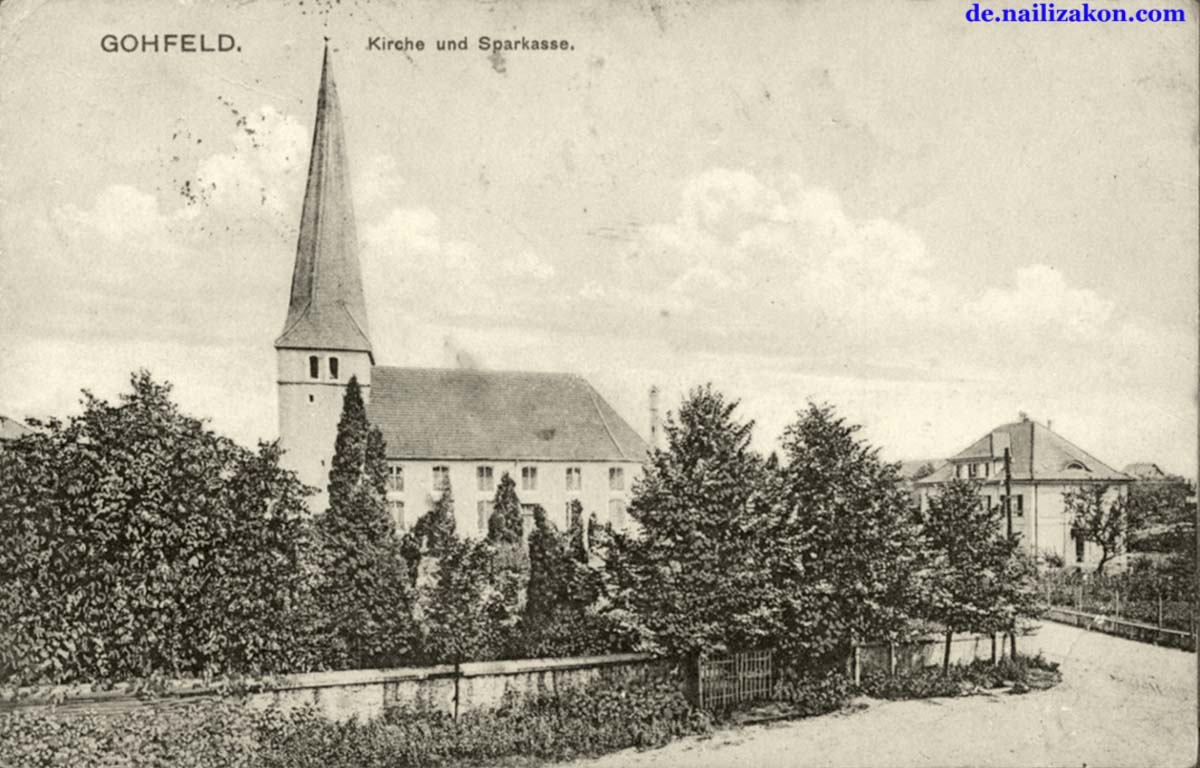 Löhne. Stadtteil Gohfeld - Kirche und Sparkasse