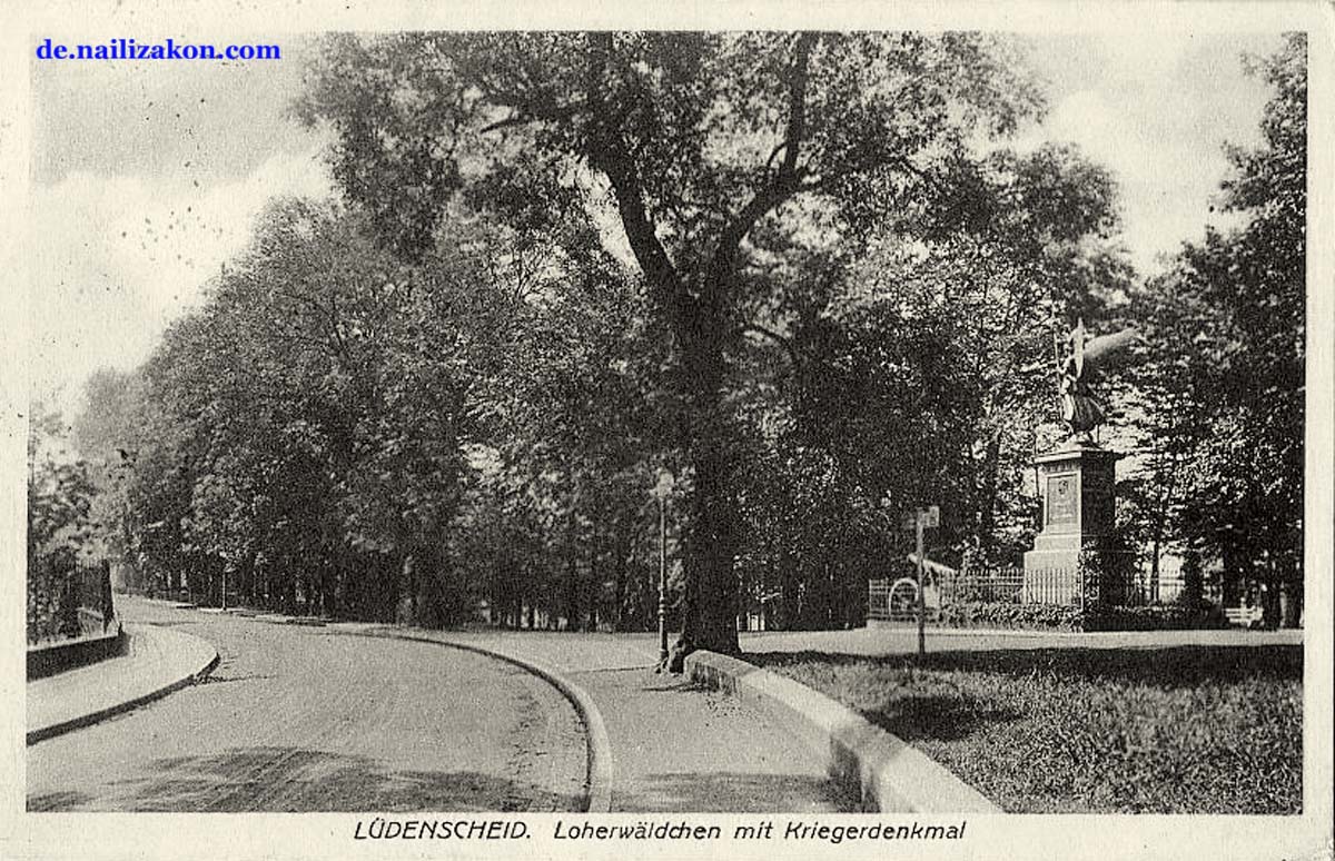 Lüdenscheid. Loherwäldchen mit Kriegerdenkmal, 1933