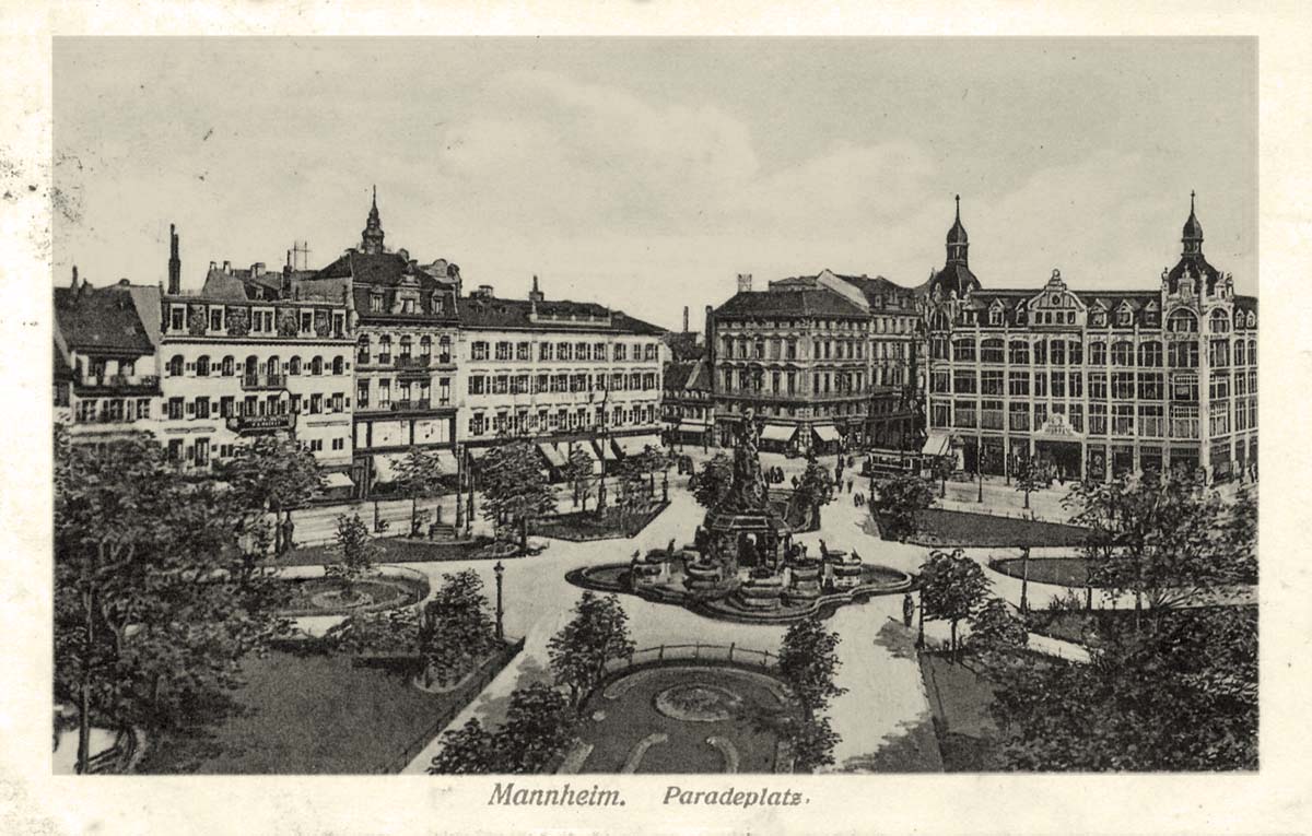 Mannheim. Paradeplatz, 1915