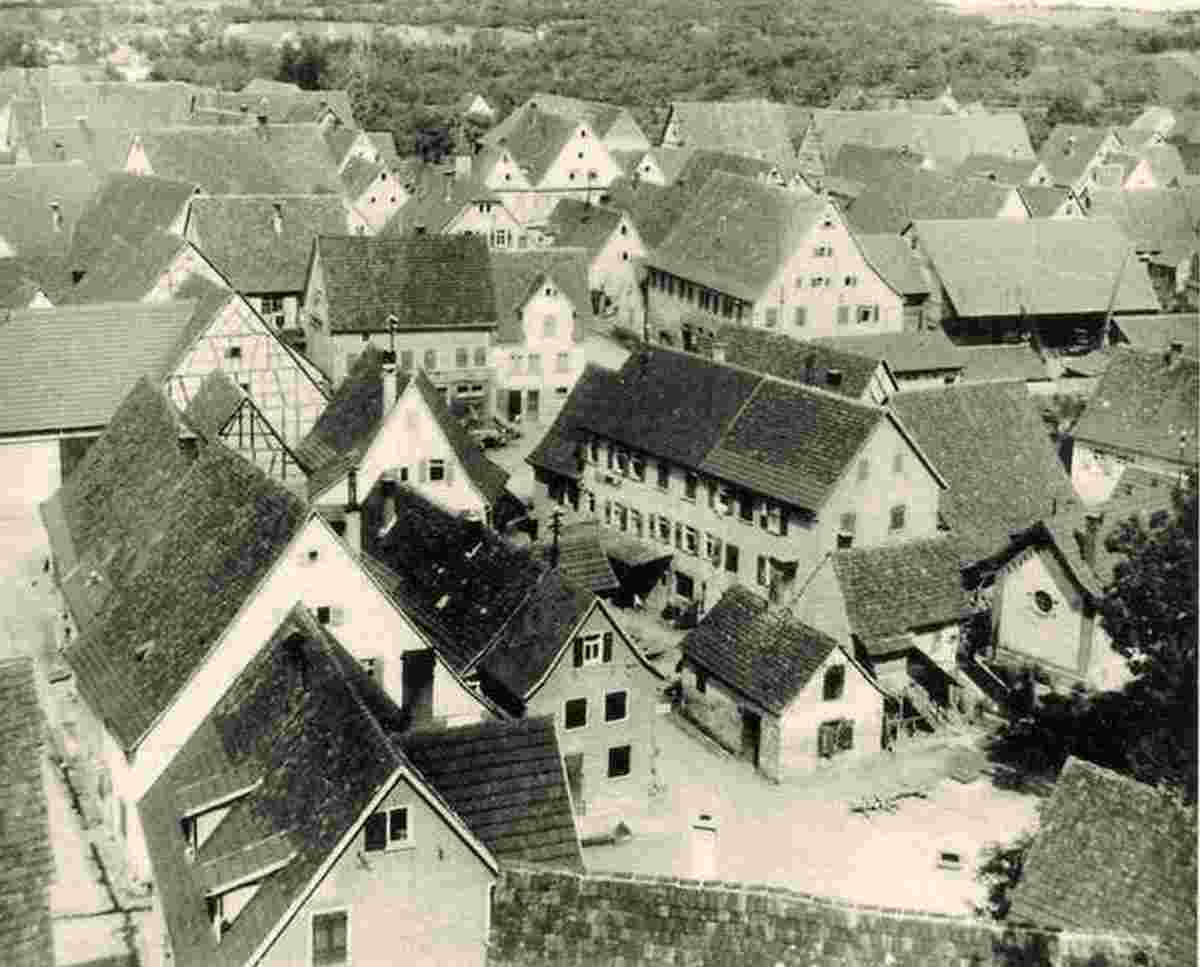 Möglingen. Blick vom Kirchturm nach Norden, um 1946