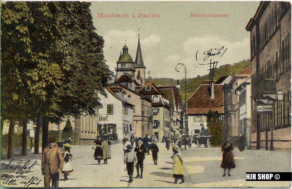 Mosbach. Bahnhofstraße, zwischen 1910 und 1920