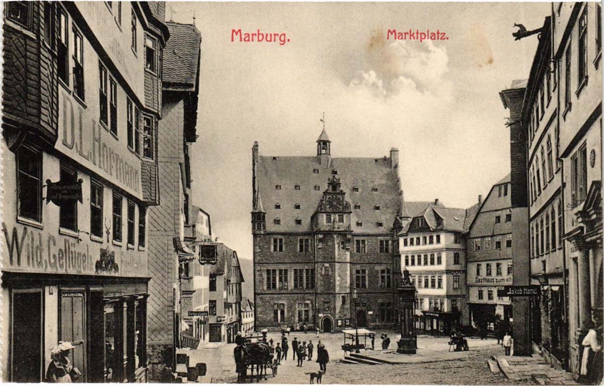 Marburg. Marktplatz mit Rathaus