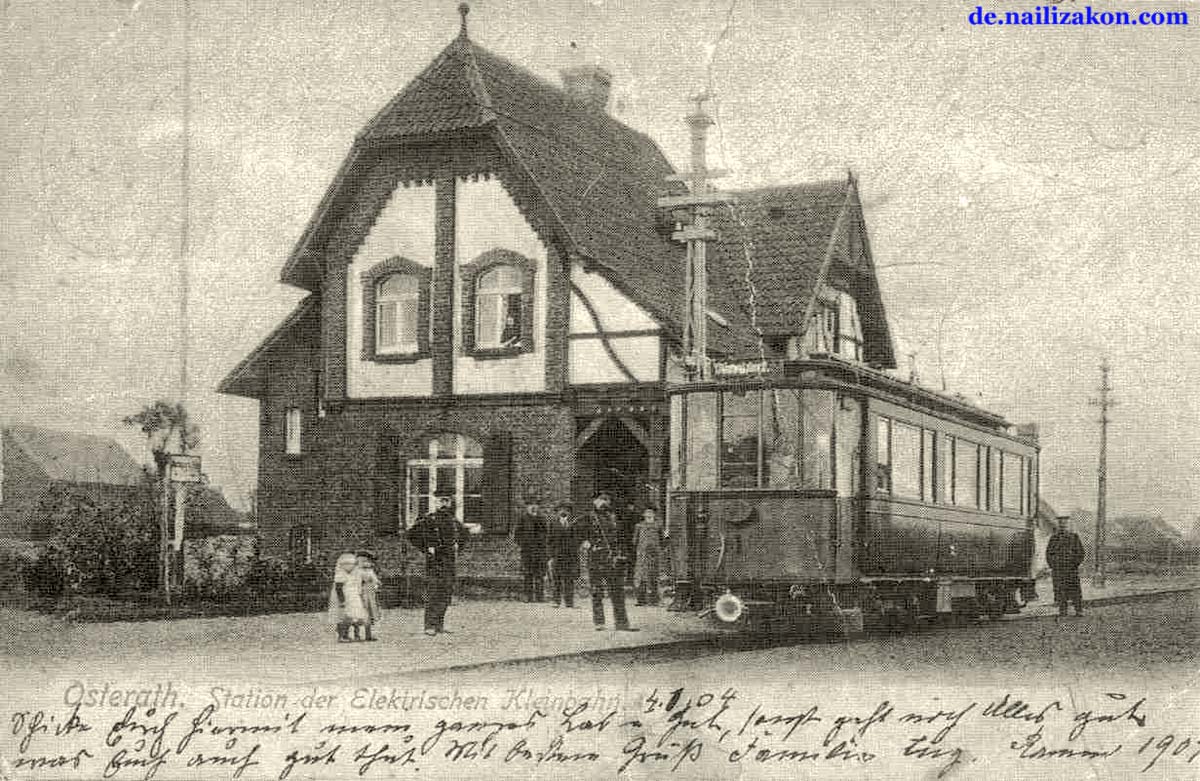 Meerbusch. Stadtteil Osterath - Station der Elektrischen Kleinbahn, 1904