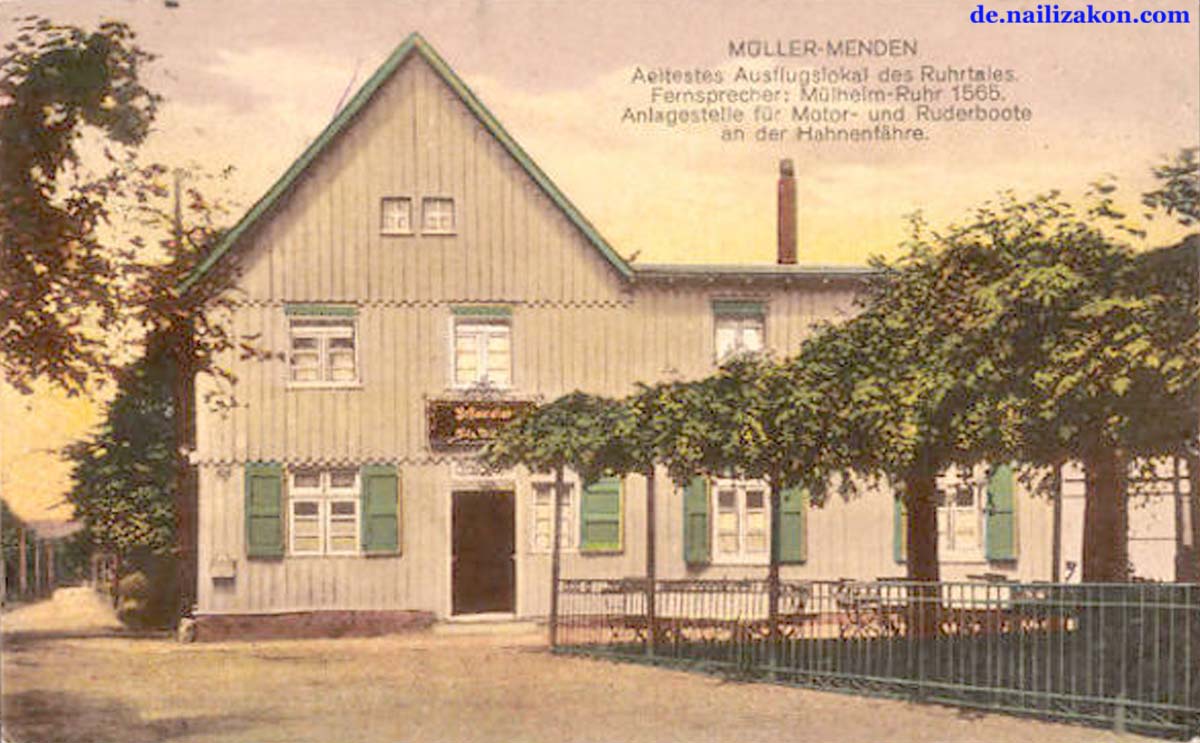 Menden (Sauerland). Restaurant zur grünen Esche von F. Müller, 1922