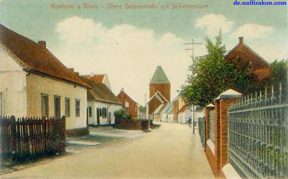 Monheim am Rhein. Obere Grabenstraße, weg - Schelmenturm